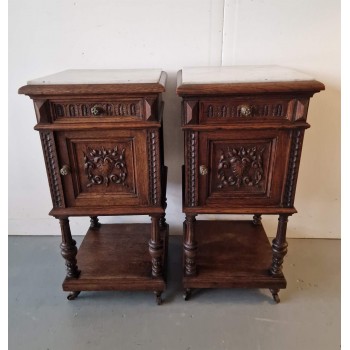 Elegant pair of bedside tables
