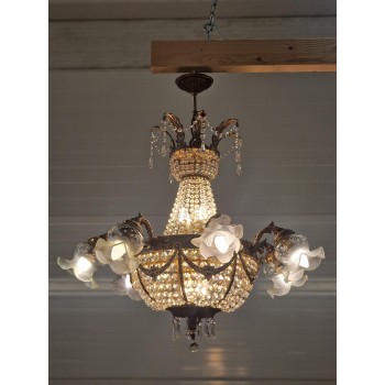 Luxurious chandelier with crystals