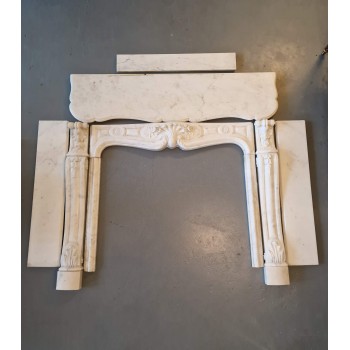 Carrara marble fireplace mantel
