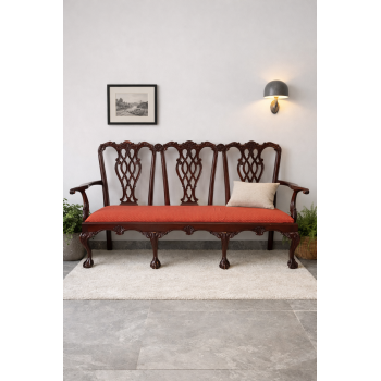 Chippendale style three-seater sofa