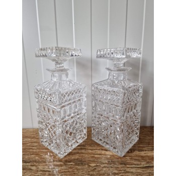 An elegant pair of crystal decanters