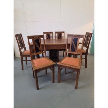Art deco style table with 6 chairs