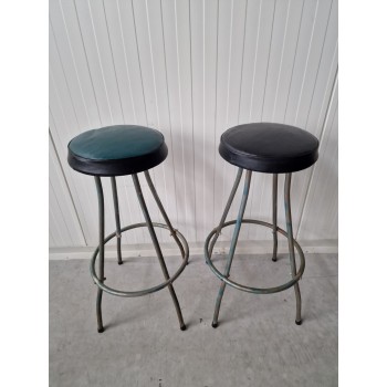 A pair of industrial style bar stools A pair of industrial style bar stools