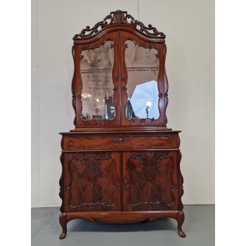 Antikvārs sarkankoka grāmatu skapis - sekreters Antikvārs sarkankoka grāmatu skapis - sekreters