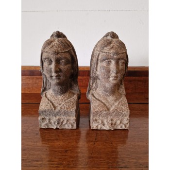 A pair of cast iron figures