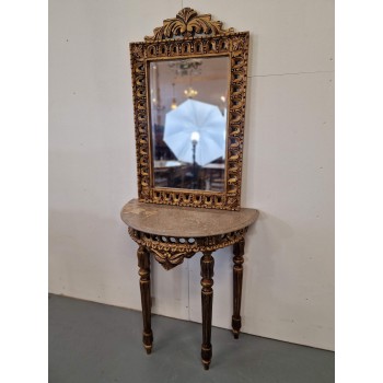 Antique console with mirror