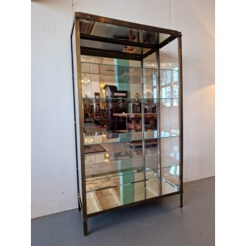 Antique brass display case