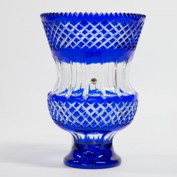 Crystal vase with 24% lead in blue