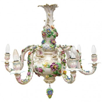 Dresden Porcelain chandelier with flowers