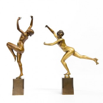 Pair of Art Deco statues by H. Calot