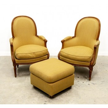 Pair of Louis XVI style armchairs with new upholstery