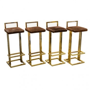 Set of 4 bar stools by Belgo Chrome