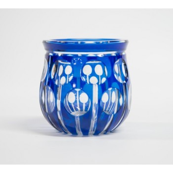 Val Saint Lambert crystal vase in blue