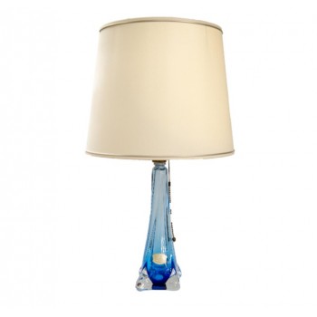 Val-Saint-Lambert table lamp in cobalt blue